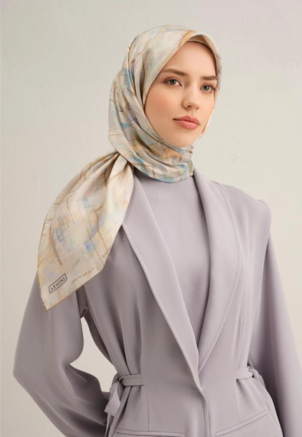 Armine Tivil İpek Eşarp 9339-02 Sarı Karışık Desen