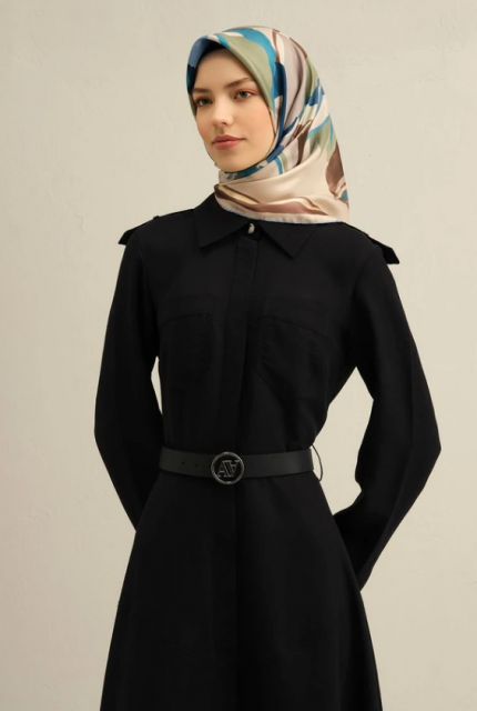 Armine Tivil İpek Eşarp 9340-34 Krem Karışık Desen