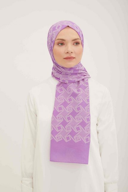Armine Trend Akasya Şal Menekşe Rengi Desenli 4-22027