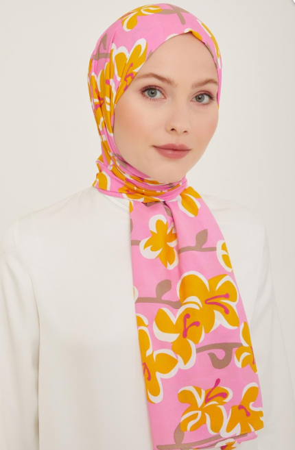 Armine Trend Defne Şal 6348-18 Pembe Sarı