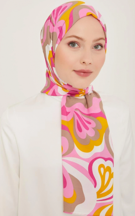 Armine Trend Defne Şal 6348-2-18 Pembe Beyaz