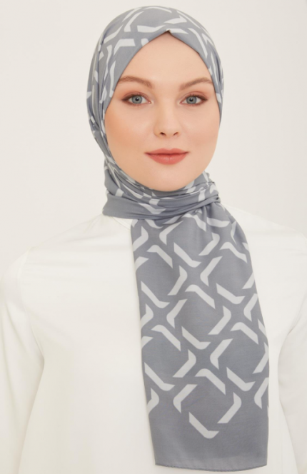 Armine Trend Defne Şal 5762-06 Gri-Beyaz