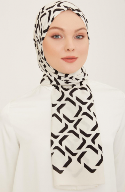 Armine Trend Defne Şal 5762-09 Siyah-Beyaz