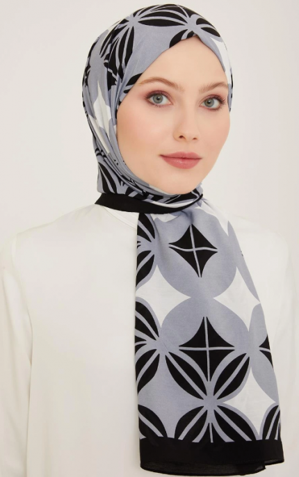 Armine Trend Defne Şal 6347-2-01 Gri Beyaz
