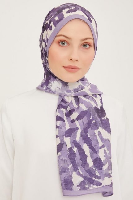 Armine Trend Eflatun-Beyaz Fırça Desen Modal Şal 6318-17