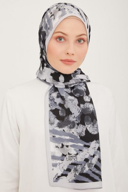 Armine Trend Gri-Füme Fırça Desen Modal Şal 6318-11
