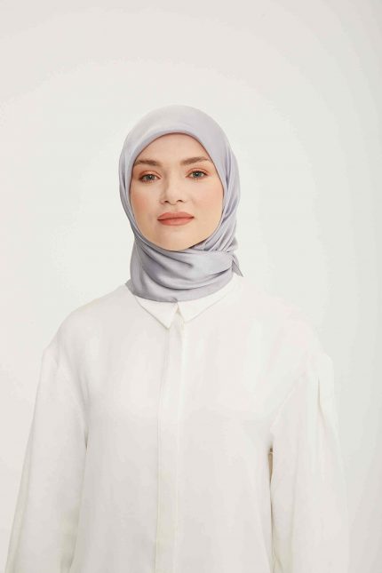 Armine Trend Gümüş Düz Renk Jan Jan Şifon Eşarp 830