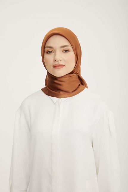 Armine Trend Kahve Düz Renk Jan Jan Şifon Eşarp 802