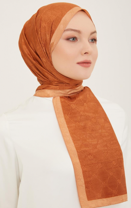Armine Trend Monogram Şal 2-115 - Turuncu