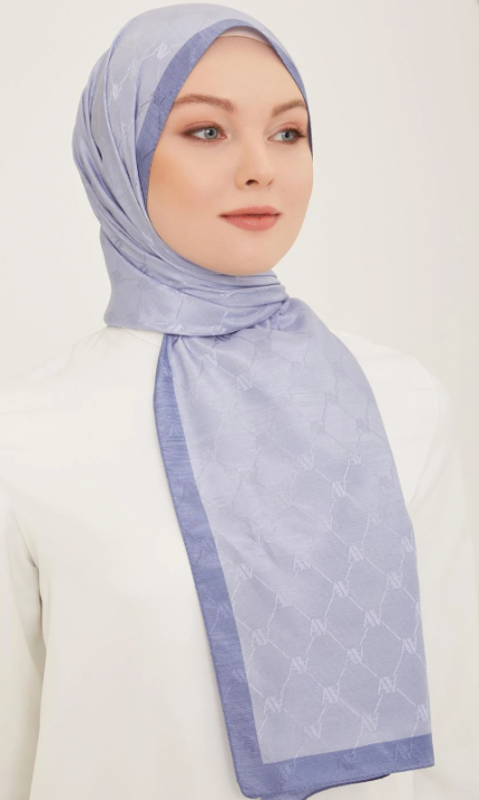 Armine Trend Monogram Şal 2-120 - Mavi