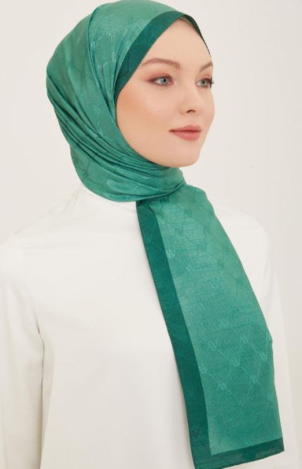 Armine Trend Monogram Şal 2-142 - Yeşil