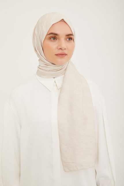 Armine Trend Pure Lina Kemik Rengi Zincir Desen Şal 16-23004
