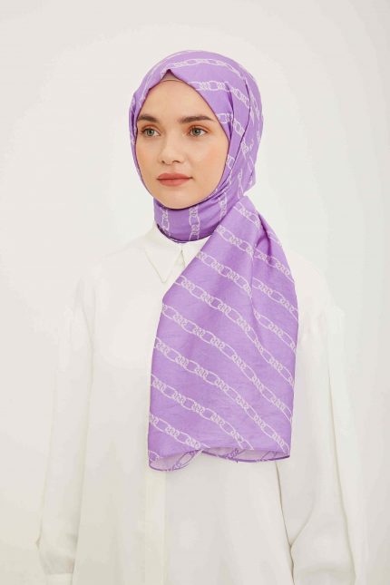 Armine Trend Pure Lina Mor Renk Zincir Desen Şal 16-22027