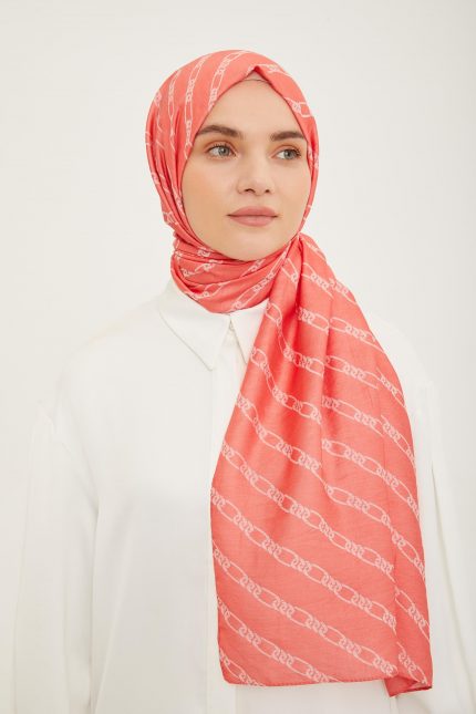 Armine Trend Pure Lina Nar Çiçeği Zincir Desen Şal 16-23036