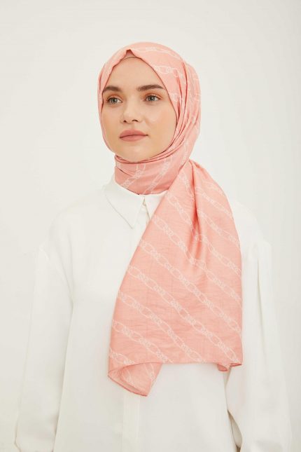 Armine Trend Pure Lina Pudra Pembesi Zincir Desen Şal 16-23031