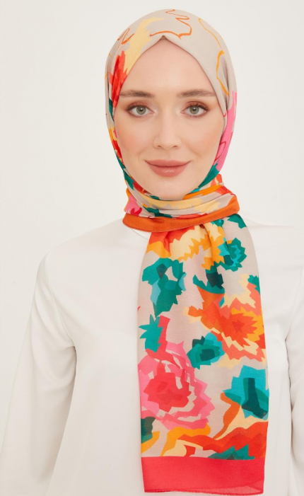 Armine Trend Şal 10001-01 Yeşil-Pembe