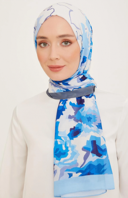 Armine Trend Şal 10001-12 Mavi-Gri