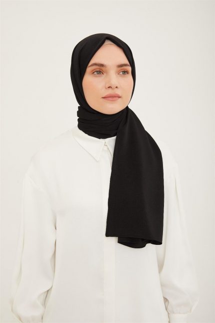 Armine Trend Siyah Kırınkıl Şal -01