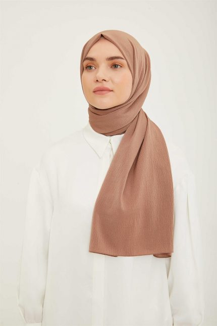 Armine Trend Toprak Rengi Kırınkıl Şal -09