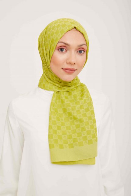Armine Trend Ultra Lıght A Logo Yağ Yeşili Şal 18-3134