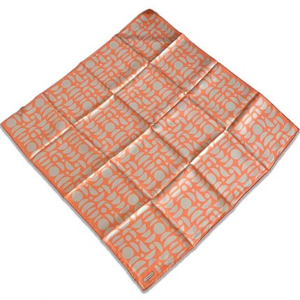 Armine Turuncu Geometrik Desen Sura İpek Eşarp 9174-05