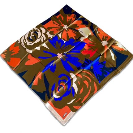 Armine Turuncu Saks Karma Desen Sura İpek Eşarp 9170-36