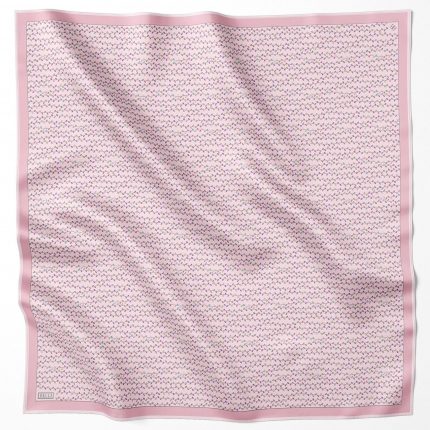 Belli Tivil İpek Eşarp 4128-81 Pembe Karışık Desen