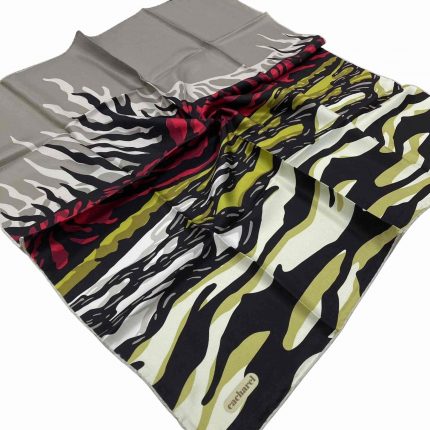 Cacharel Yeşil-Siyah Zebra Desen Tivil İpek Eşarp 7825313-951