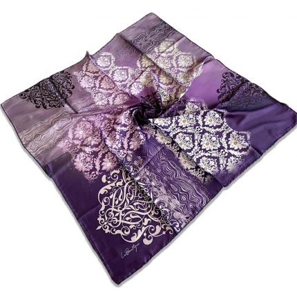 Defolu Polyester La Boutique Mor Karma Desen Eşarp 32621