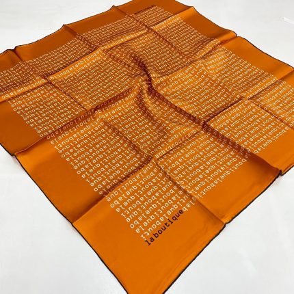 La Boutique Defolu Turuncu Sura İpek Eşarp 24869
