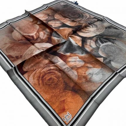 Levidor Kiremit Batik Desenli Tivil İpek Eşarp 21348