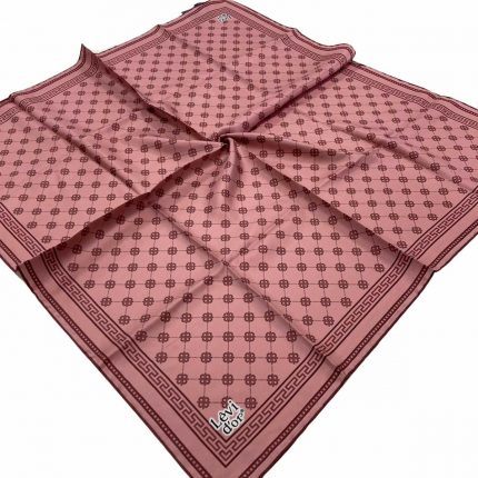Levidor Pembe Desenli Tivil İpek Eşarp 22448-17
