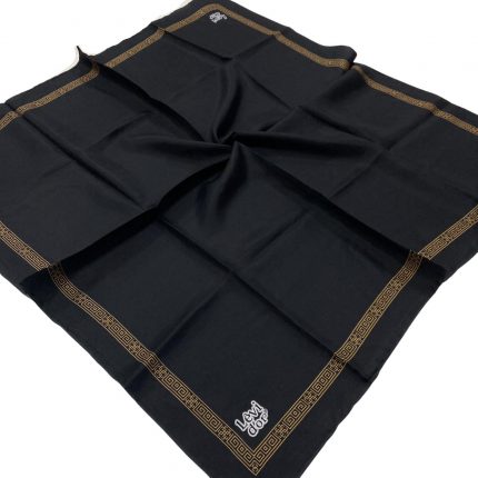 Levidor Siyah-Gold Tivil İpek Eşarp 25664