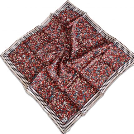 Levidor Tivil İpek Eşarp 35017 Bordo Karışık Desen