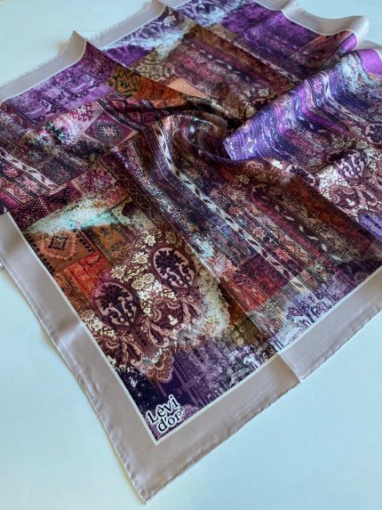 Levidor Tivil İpek Eşarp 40037 Pembe Karışık Desen