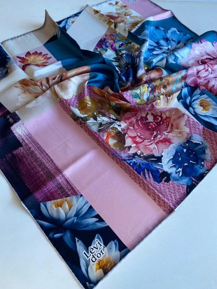 Levidor Tivil İpek Eşarp 40043 Pembe Karışık Desen