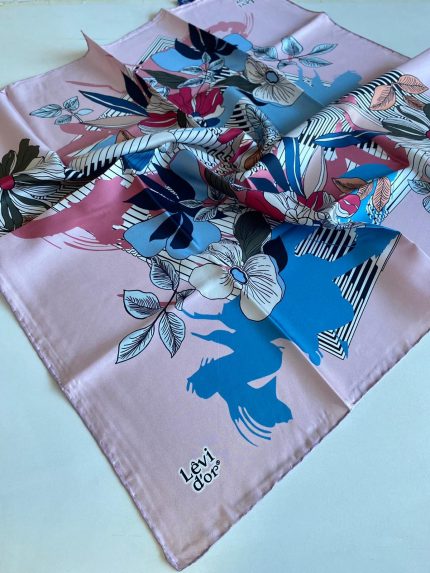 Levidor Tivil İpek Eşarp 40085 Pembe Karışık Desen