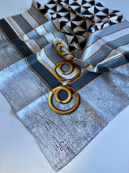 Levidor Tivil İpek Eşarp 40097 Gri Karışık Desen