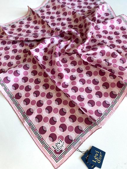 Levidor Tivil İpek Eşarp 4094-8 Pembe Karışık Desen