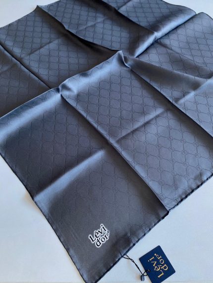 Levidor Tivil İpek Eşarp 4122-01 Füme Monogram Desen
