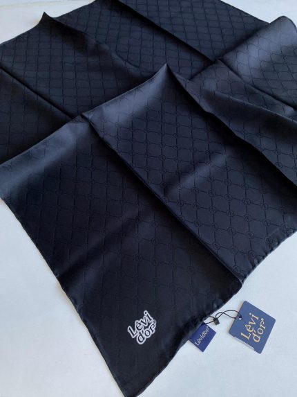 Levidor Tivil İpek Eşarp 4122-04 Siyah Monogram Desen