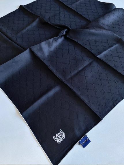 Levidor Tivil İpek Eşarp 4122-08 Siyah Monogram Desen