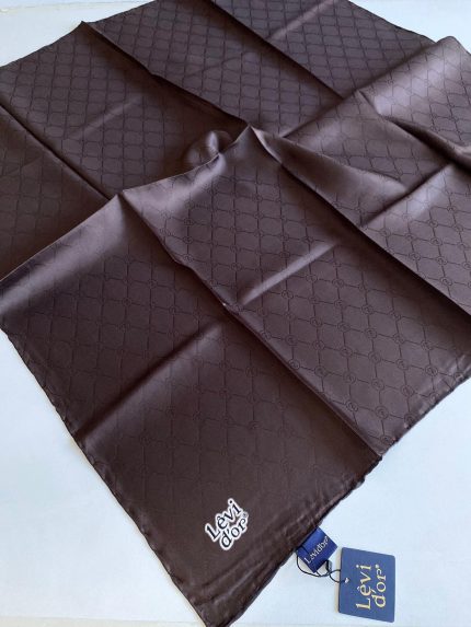 Levidor Tivil İpek Eşarp 4122-12 Kahverengi Monogram Desen