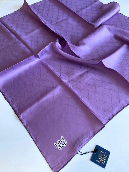 Levidor Tivil İpek Eşarp 4122-16 Koyu Lila Monogram Desen