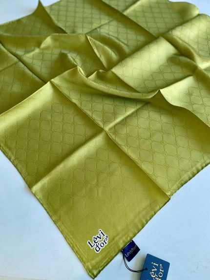 Levidor Tivil İpek Eşarp 4122-19 Yağ Yeşili Monogram Desen