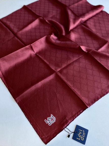 Levidor Tivil İpek Eşarp 4122-20 Bordo Monogram Desen