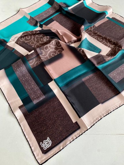 Levidor Tivil İpek Eşarp 43969 Pudra Karışık Desen