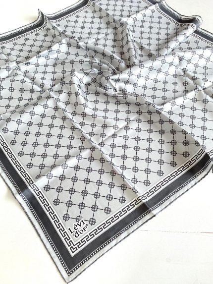 Levidor Tivil İpek Eşarp 43985 Gri Karışık Desen