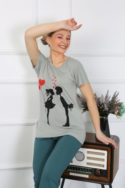 Modelisse - Kadın Kısa Kol Penye Pijama Takımı 4210
