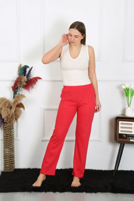Modelisse - Kadın Pamuk Penye Tek Alt Pijama Mercan 27514